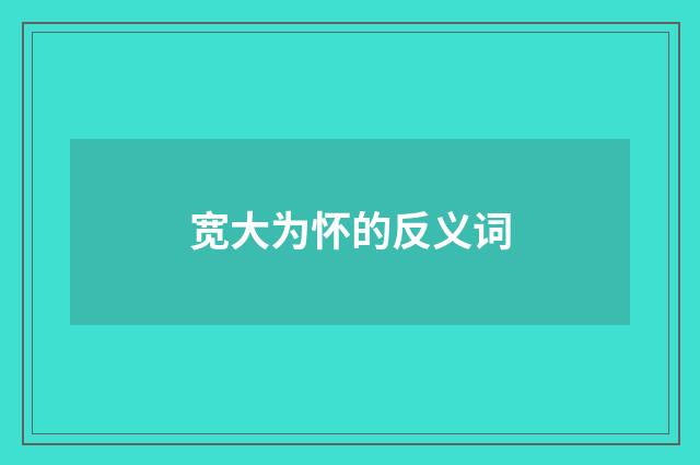 宽大为怀的反义词
