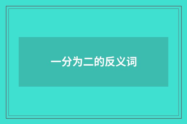 一分为二的反义词