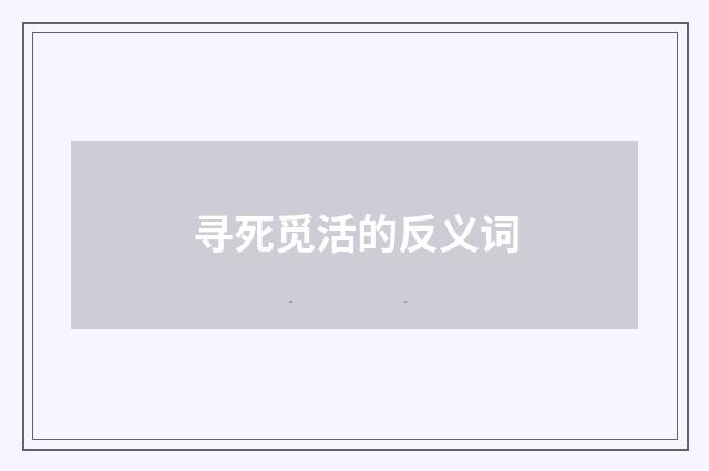 寻死觅活的反义词