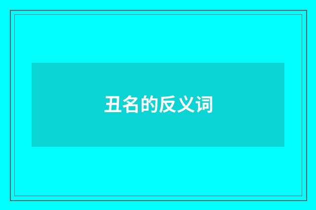 丑名的反义词