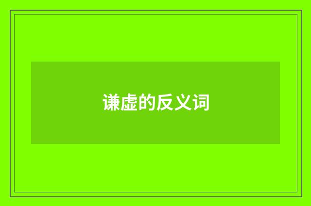 谦虚的反义词