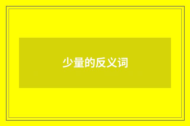 少量的反义词