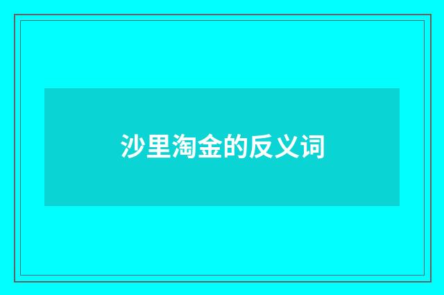 沙里淘金的反义词