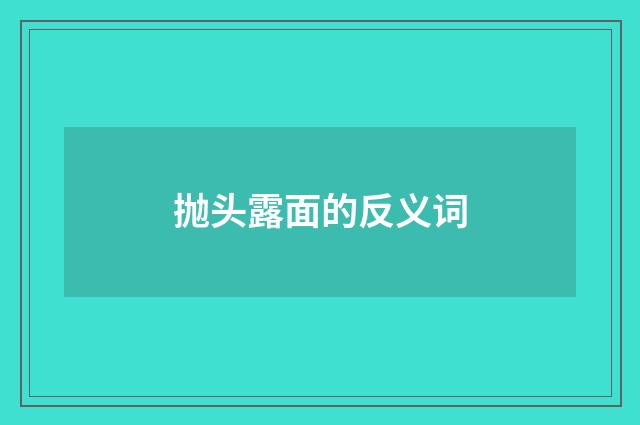 抛头露面的反义词