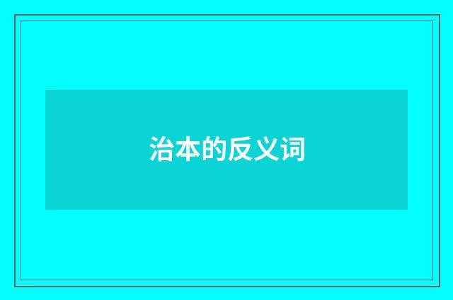 治本的反义词