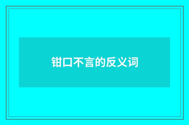 钳口不言的反义词