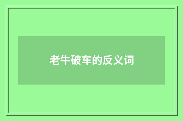 老牛破车的反义词