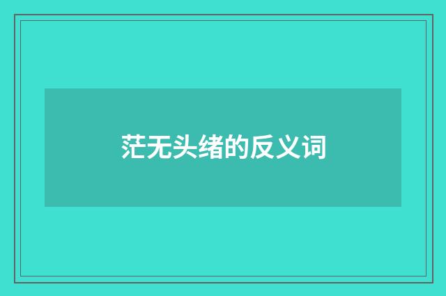 茫无头绪的反义词