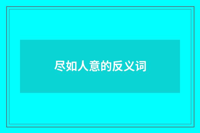 尽如人意的反义词