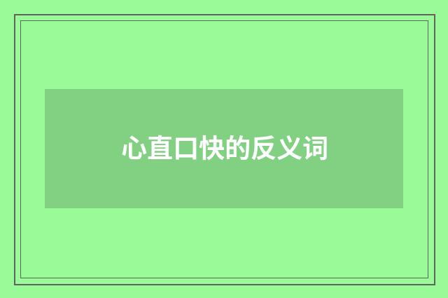 心直口快的反义词