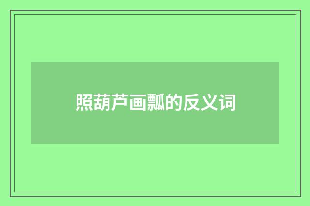 照葫芦画瓢的反义词