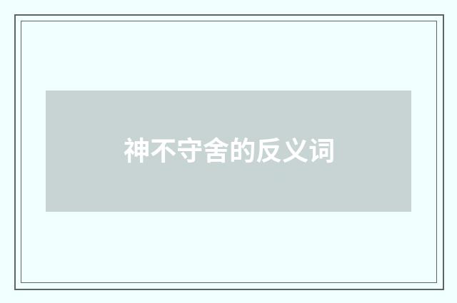 神不守舍的反义词