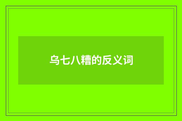 乌七八糟的反义词