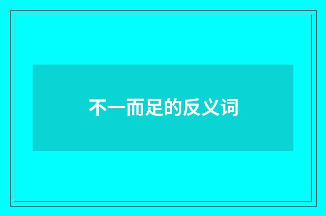 不一而足的反义词