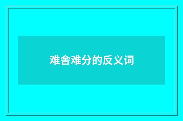 难舍难分的反义词