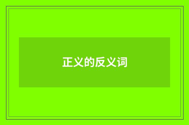 正义的反义词