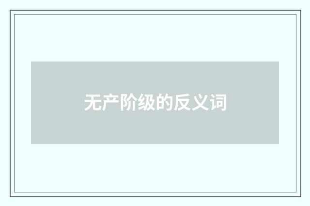 无产阶级的反义词