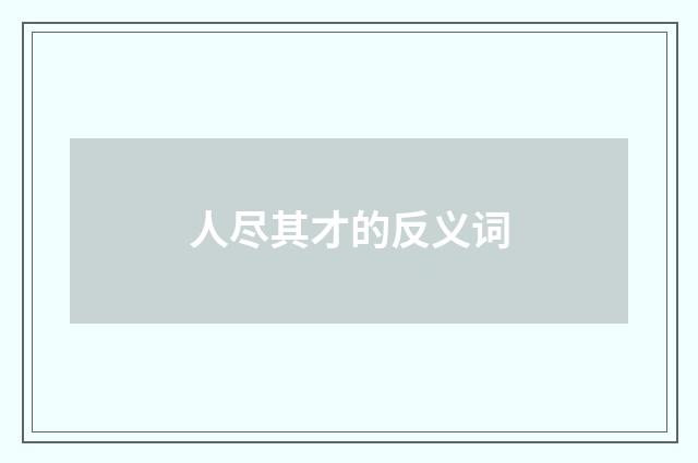 人尽其才的反义词