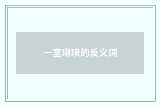 一室琳琅的反义词