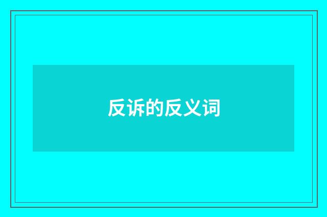 反诉的反义词