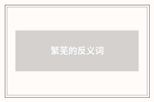繁芜的反义词