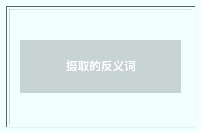 摄取的反义词