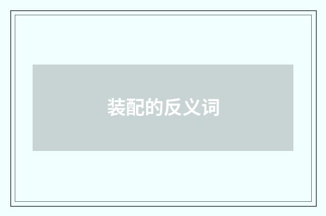 装配的反义词