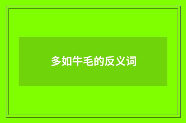 多如牛毛的反义词