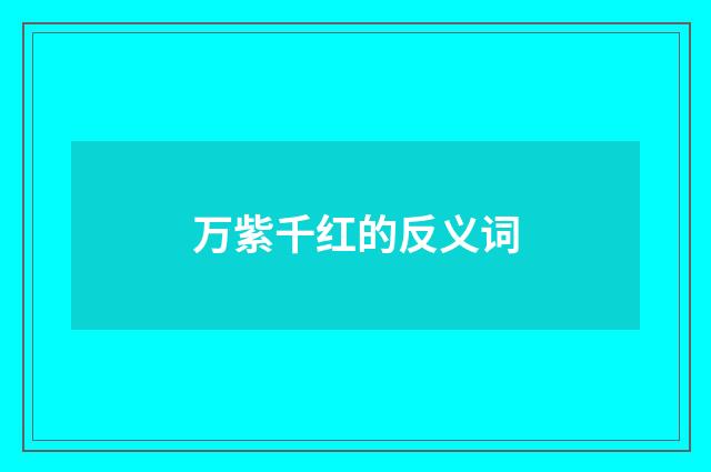 万紫千红的反义词