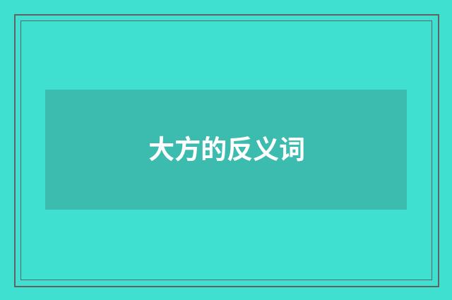 大方的反义词