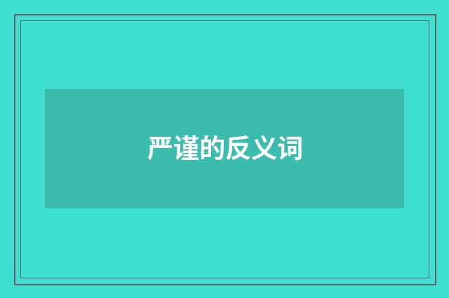 严谨的反义词