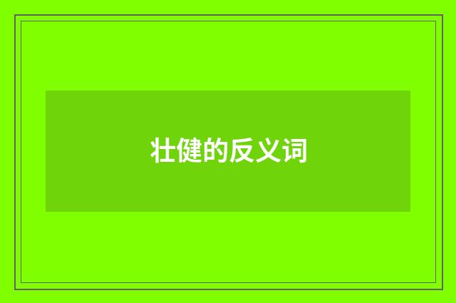 壮健的反义词