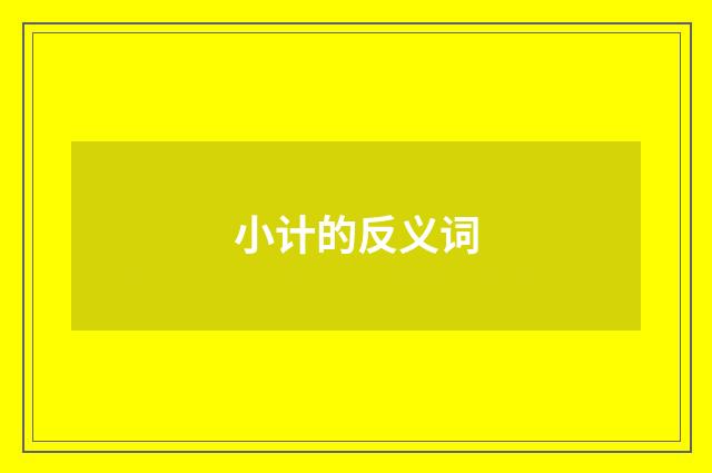 小计的反义词