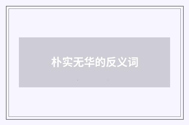 朴实无华的反义词