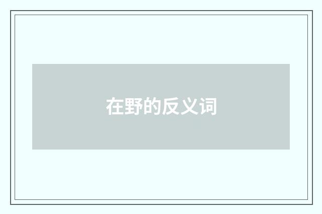在野的反义词
