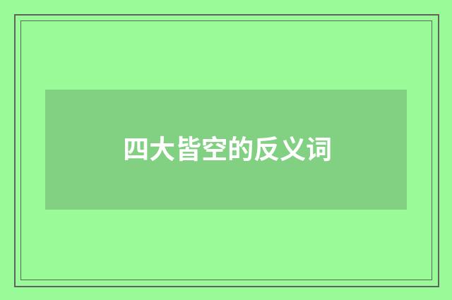 四大皆空的反义词