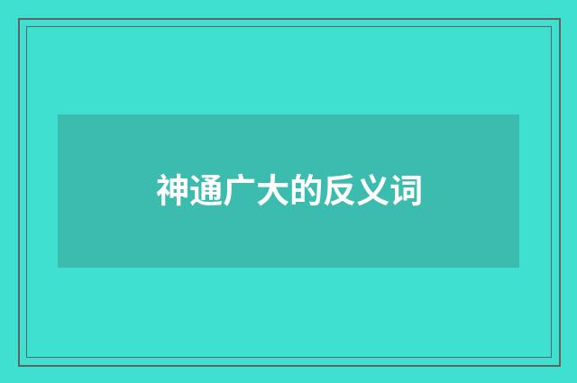 神通广大的反义词
