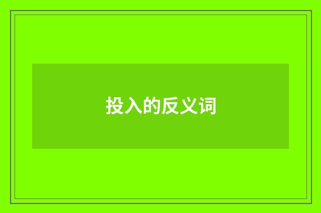 投入的反义词