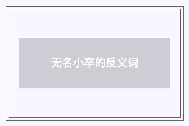 无名小卒的反义词