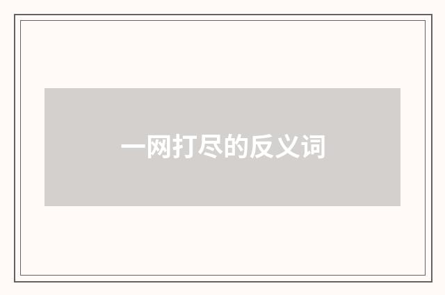 一网打尽的反义词
