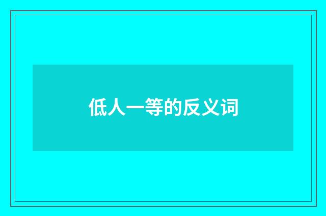 低人一等的反义词