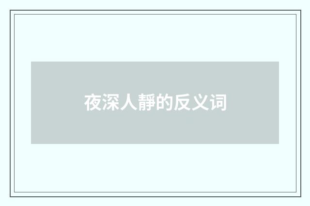 夜深人靜的反义词