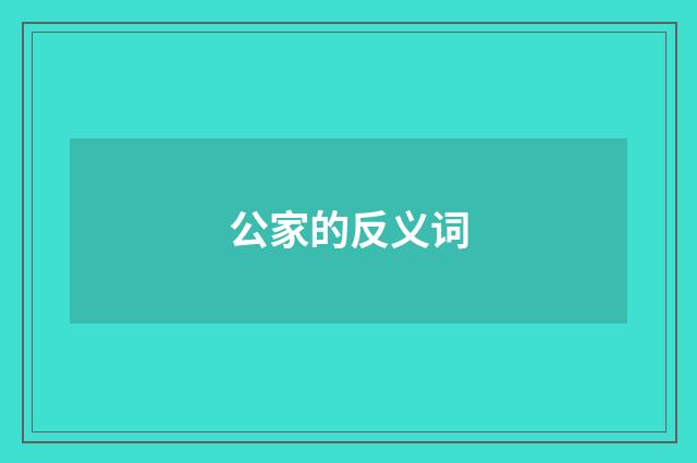 公家的反义词