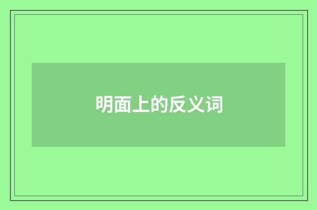 明面上的反义词