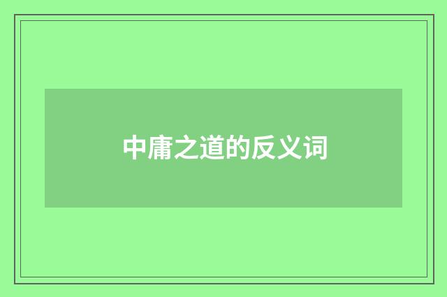 中庸之道的反义词