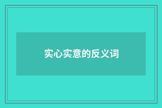 实心实意的反义词