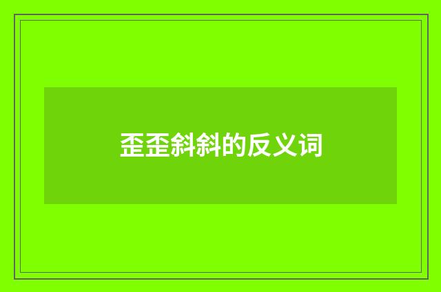 歪歪斜斜的反义词