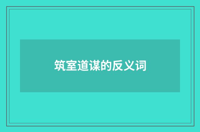 筑室道谋的反义词
