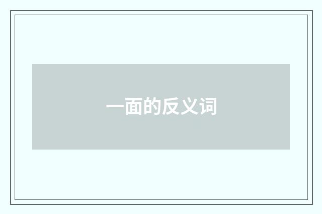 一面的反义词