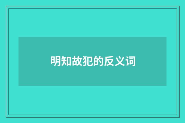 明知故犯的反义词